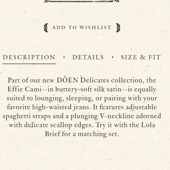 DOEN DELICATES EFFIE CAMI - Picture 4 of 12